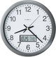 Howard Miller Chronicle Wall Clock with LCD Inset, 14in, Gray, 1 AA Battery