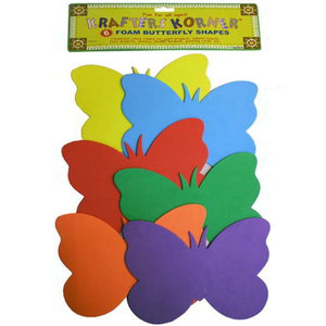 6 Pack Foam Butterfly Craft Shapes - Case of 48