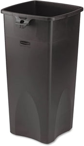 Rubbermaid Square Waste Container, 23 Gal,16.5" x 15.5" x 30.9",Black (356988BK)