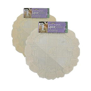 Bulk Buys GM078-96 14&quot; Round Cotton Lace Table Doilies - Pack of 96