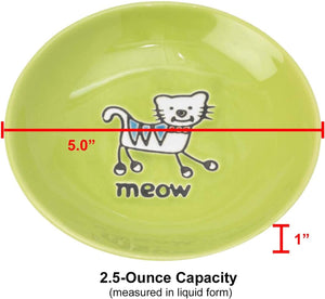PetRageous Silly Kitty Cat Saucer and Bowl