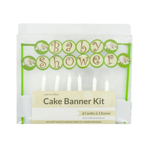 Baby Shower Cake Banner & Candles Kit - Pack of 24