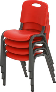 Lifetime Kids Stacking Chair, Fire Red - Pack of 4