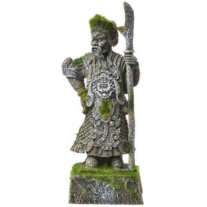 Exotic Environments Thai Warrior Statue with Moss Aquarium Ornament - 3.5"L x 3"W x 8.5"H