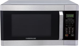 Farberware Professional FMO16AHTPLB 1.6 Cu. Ft. 1100-Watt Microwave Oven with Smart Sensor Cooking Technology and Blue LED Lighting, Stainless Steel