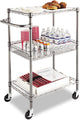 Alera 3-Tier Wire Rolling Cart, 3-Tier Wire Rolling Cart,28w x 16d x 39h, Black Anthracite
