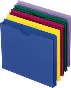 Pendaflex Translucent Poly File Jackets, Letter Size, Assorted Colors, 10 per Pack (50990)