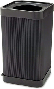 At-Your Disposal Top-Open Waste Receptacle, Square, Polyethylene, 38gal, Black, Sold as 1 Each