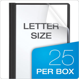 Oxford Clear Front Report Covers, Black, Letter Size, 25 per box (55806EE)