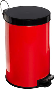 Honey-Can-Do TRS-02073 Stainless Steel Step Trash Can with Liner, Red, 12-Liter/3-Gallon