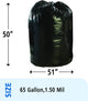 STOUT by Envision T5051B15 Total Recycled Content Bags, 100% Recyled Plastic, 50" x 51", 65 gal Capacity, 1.50 mil Thickness, Brown/Black (Pack of 100)