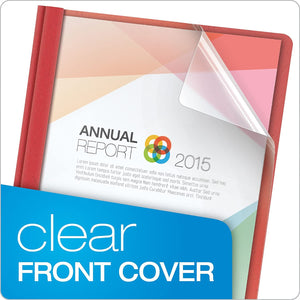 Oxford Clear Front Report Covers, Red, Letter Size, 25 per box (55811EE)