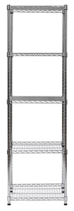 Muscle Rack Steel Wire Shelf Slim Spacesaver, 59"H x 18"W x 18"H, Chrome, Model:SWS181859-5C