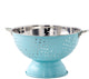 Old Dutch 769AQ Aqua Blue Footed, 9" Hammered Colander with Handles, Stainless Steel