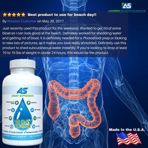 Angry Supplements 10 Day Detox Colon Cleanse Pills, Best All Natural Formula with Slimming Probiotics, Quick Solution to Lose Water Weight, Aid Digestion + Regularity, Effective for Men & Women, 30ct