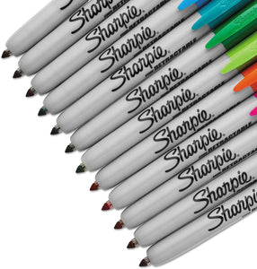 Sharpie - Retractable Permanent Markers, Fine Point, Assorted - 12 per Pack - (Original from manufacturer - Bulk Discount available)