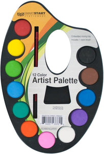 Watercolor Paint Artist Palette With Mixing Tray - Pack of 24