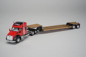 Case IH Kenworth T880 Sleeper Cab with Fontaine Renegade Lowboy Trailer 1/64 Diecast Model by Speccast ZJD1809