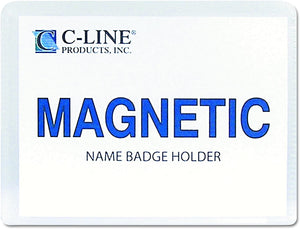 Magnetic Name Badge Kit, 4 x 3-Inches, Box of 20 (Clear)