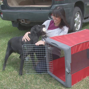 SportPet Designs Travel Pop up Crate Red for Dogs