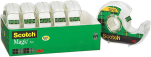 Scotch Magic Tape w/ Refillable Dispenser, ¾” x 850” Each, 5100 Inches Total, 6 Pack