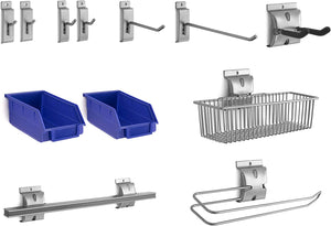 NewAge Products 12-Piece Steel Slatwall Accessory Kit, Garage Wall Organizers, 51720
