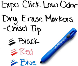 Product of EXPO Click Dry Erase Markers, Black (Chisel Tip, 12 ct.) - Erasable Markers [Bulk Savings]