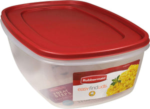 Rubbermaid 2.5 Cup Easy Find Lids Food Storage Container, Red