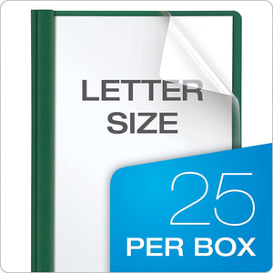 Oxford Premium Clear Front Report Covers, Dark Green, Letter Size, 25 per Box (58817)