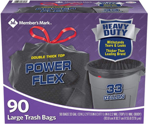 Member's Mark Power-Guard Drawstring Trash Bags 33