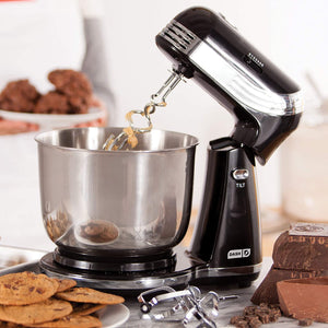Dash Stand Mixer (Electric Mixer for Everyday Use): 6 Speed Stand Mixer with 3 qt Stainless Steel Mixing Bowl, Dough Hooks & Mixer Beaters for Dressings, Frosting, Meringues & More