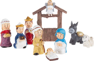 Hey! Play! Nativity Kids Playset - Hand Painted Christmas Children's Manger Scene Indoor Decor & Bible Toys for Sunday School, Holiday Decoration