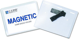 Magnetic Name Badge Kit, 4 x 3-Inches, Box of 20 (Clear)