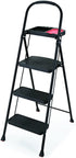 Rubbermaid RMS-3T 3-Step Steel Step Stool with Project Tray, 225-pound Capacity,Black