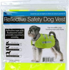Duke's Dog Safety Jacket with 5 Reflective Strips and Elastic Chest Strap, Pack of 12 - Perfect for Walks, Jogs and Hunting Trips