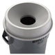 Rubbermaid Commercial RCP 3543 GRA Round Brute Funnel Top Receptacle, 22 3/8" x 5", Gray