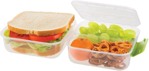 SnapLock by Progressive Lunch Cube To-Go Container - Green, SNL-1005B Easy-To-Open, Silicone Seal, Snap-Off Lid, Stackable, BPA FREE