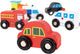 Hey! Play! Wooden Car PlaySet-6-Piece Mini Toy Vehicle Set with Cars, Police and Fire Trucks, Train-Pretend Play Fun for Preschool Boys and Girls, Model:80-Z0017091301