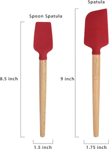 Farberware 5211457 Professional Heat Resistant Silicone Jar Spatula with Wood Handle-Safe