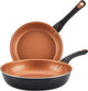 Farberware Glide Deep Nonstick Frying Pan / Fry Pan / Skillet with Helper Handle - 12.5 Inch, Black