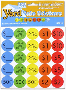 Yard Sale Pricing Stickers - Pack of 24