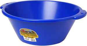 Little Giant Plastic Feed Pan(Blue) Heavy Duty Mountable Livestock Feeding Bucket (18 Quart) (Item No. FP18BLUE)