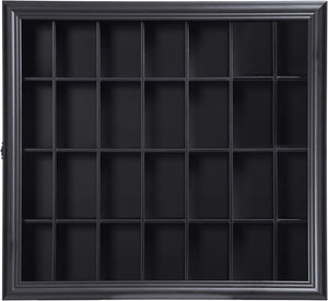Shot Glass Hinged Front Display Case, Black (18" x 16")
