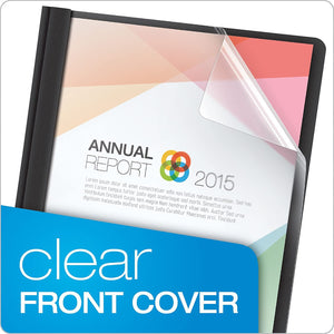 Oxford Clear Front Report Covers, Black, Letter Size, 25 per box (55806EE)