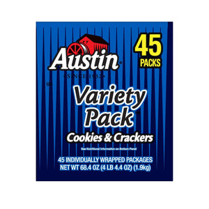 Austin 827544 Cookies and Crackers, Assorted, 1.38 oz per Pack, 45 Packs/Box