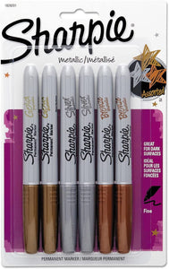 Sharpie Metallic Permanent Markers, Bullet Tip, Assorted Colors, 6pk. - (Original from manufacturer - Bulk Discount available)