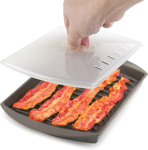 Prep Solutions by Progressive Microwavable Plates, Bacon Grill - Small, 1 Piece