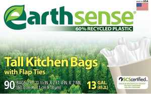 Recycled Can Liners, 13gal, .7 mil, 23.5 x 29.75, White, 90 Bags/Box