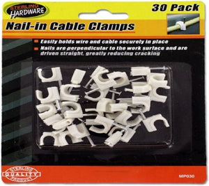 Sterling 30 Pack Home Nail in Cable Clamps Case of 24 White