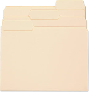 Smead SuperTab File Folder, Oversized Reinforced 1/3-Cut Tab, Guide Height, Letter Size, Manila, 100 Per Box (10395)